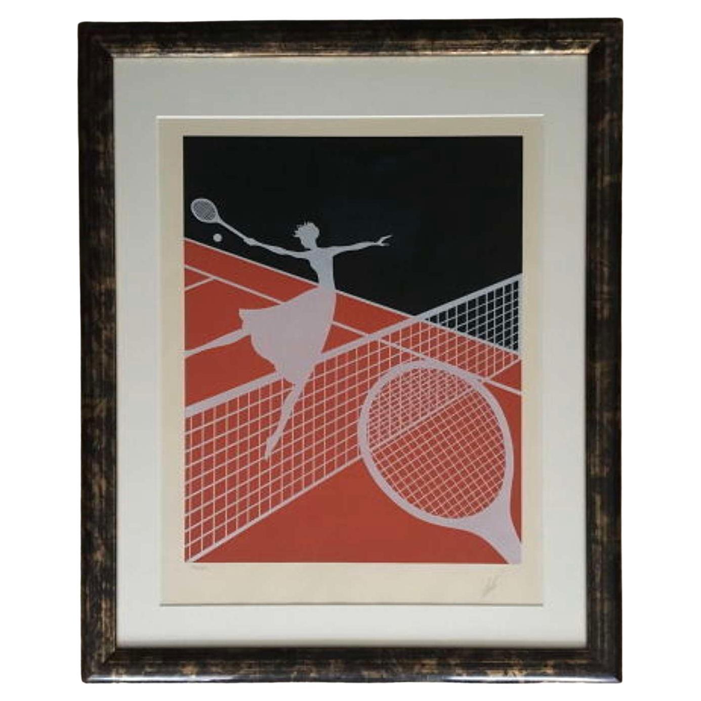Erte - Limited Edition Signed Screen Print After the Love and Tennis  For Sale