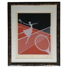 Vintage Erte - Limited Edition Signed Screen Print After the Love and Tennis 