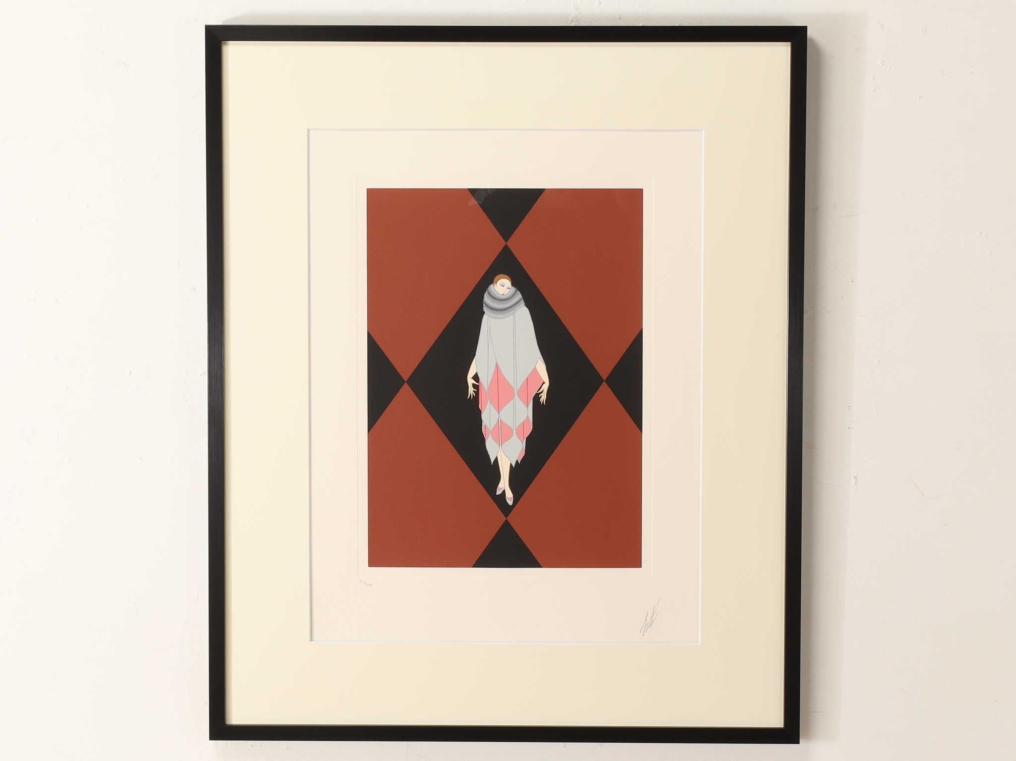 Mid-Century Modern Erte Manhattan Mary Ⅳ Serigraph 1980's For Sale