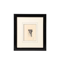 Art Deco "Donna e finestra" Disegno a penna e inchiostro su carta firmato Erté