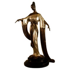 Sculpture en bronze Art Déco Vintage Fashion signée Erte Negligee 80/300, 1984