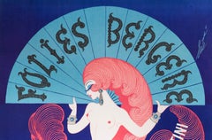 Erté, Original Vintage Music Hall Poster, Folie Bergères, French Cancan, 1971