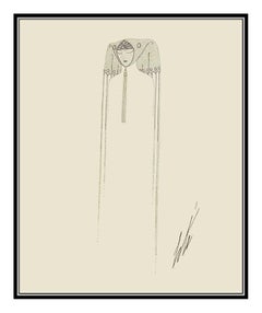 ERTE Original Gouache Painting Hand Signed Authentic Art Deco Costume Design SBO