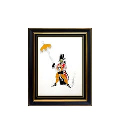 ERTE Original Gouache Painting Signed Artwork Deco Costume Design Folies Bergere