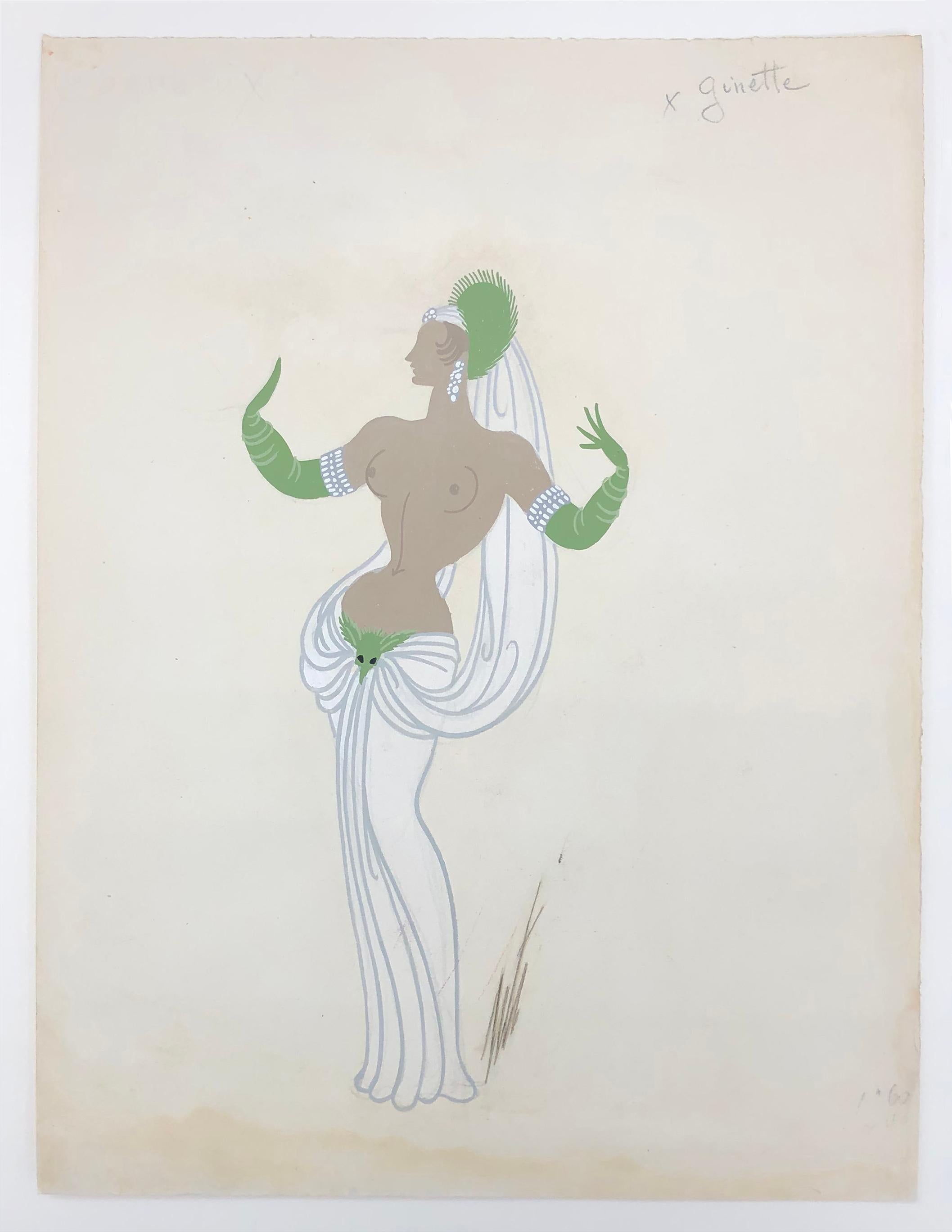 GINETTE (ORIGINAL GOUCHE) - Art by Erté
