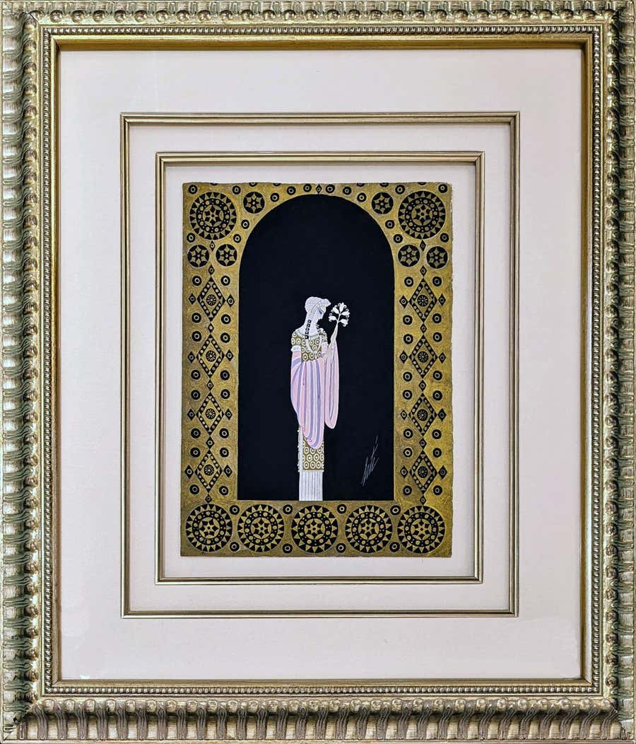 La Princesse Lointaine, Original Gouache on Paper, Hand Signed, 1929, Art Deco