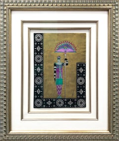La Princesa Lointaine: Porteurs d' Eventails (aguada original sobre papel)