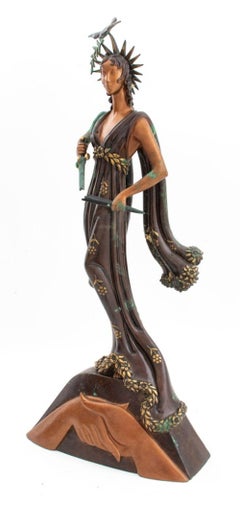 Erte "Peace" Patinated Bronze Sculpture, 1984