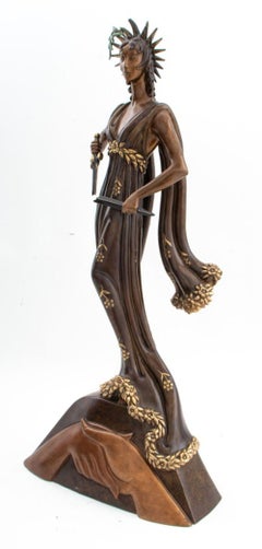 Erte "Peace" Patinated Bronze Sculpture, 1984