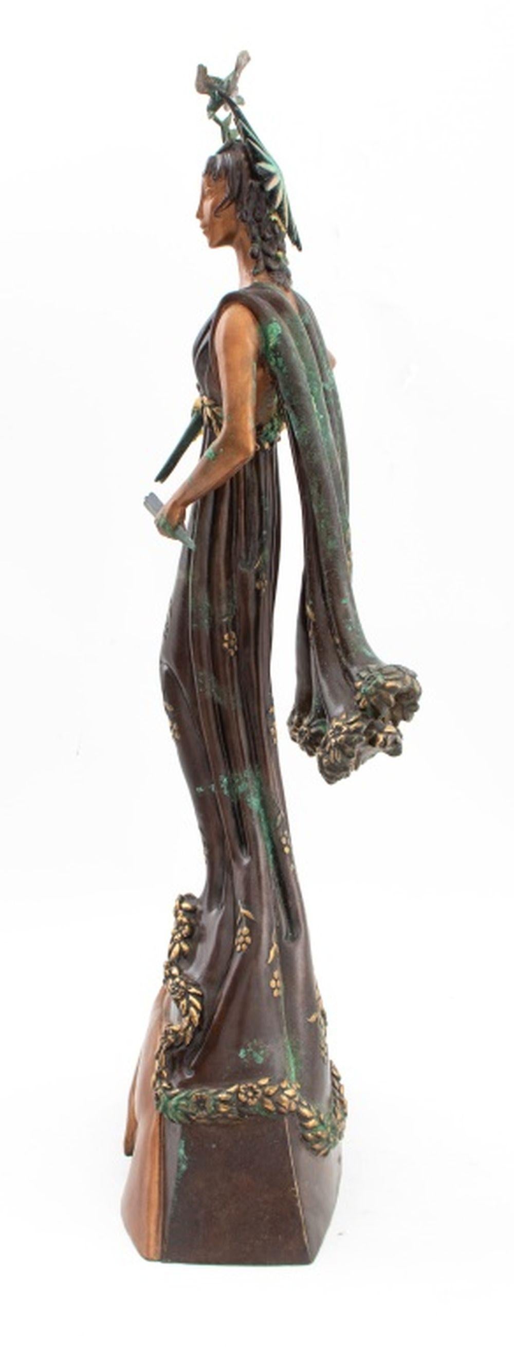 Art Déco Scultura in bronzo patinato Erte 