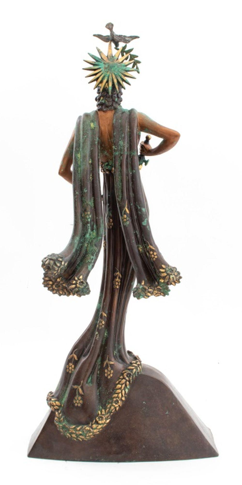 Francese Scultura in bronzo patinato Erte 