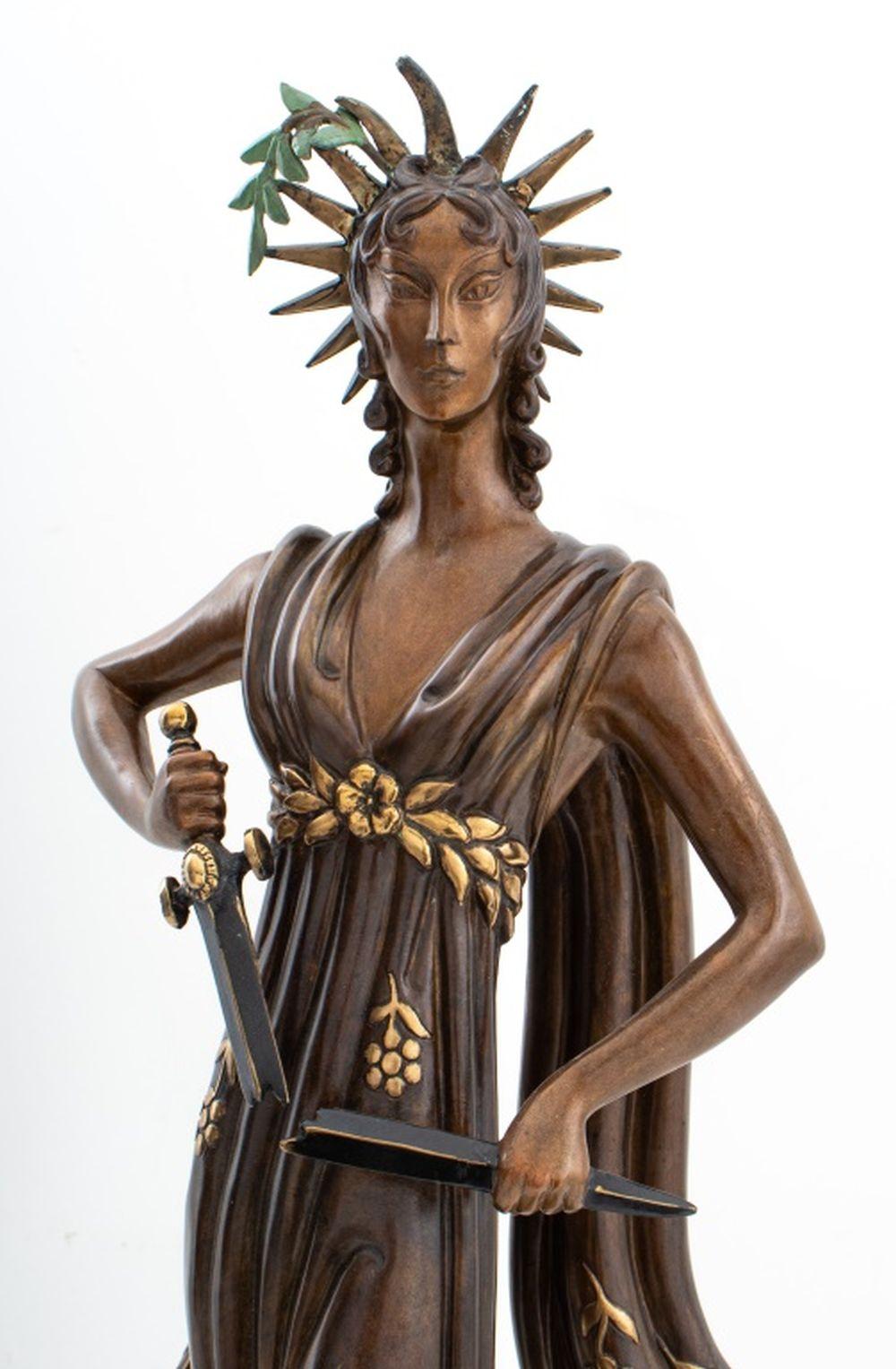 Escultura de bronce patinado 
