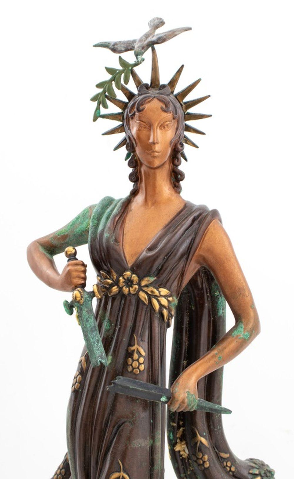 Scultura in bronzo patinato Erte 
