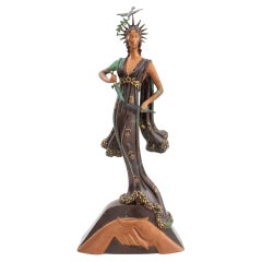 Erte "Peace" Patinated Bronze Sculpture, 1984