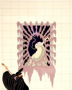 Erté Bleistift Signierte und nummerierte Lithographie "La Serenade"