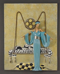 Erte "Pillow Swing" Bronze Wall Sculpture