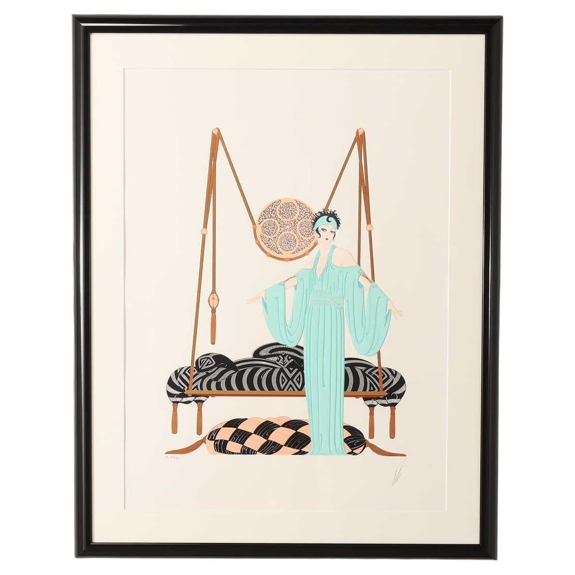Erte Pillow Swing Serigraph 1990's