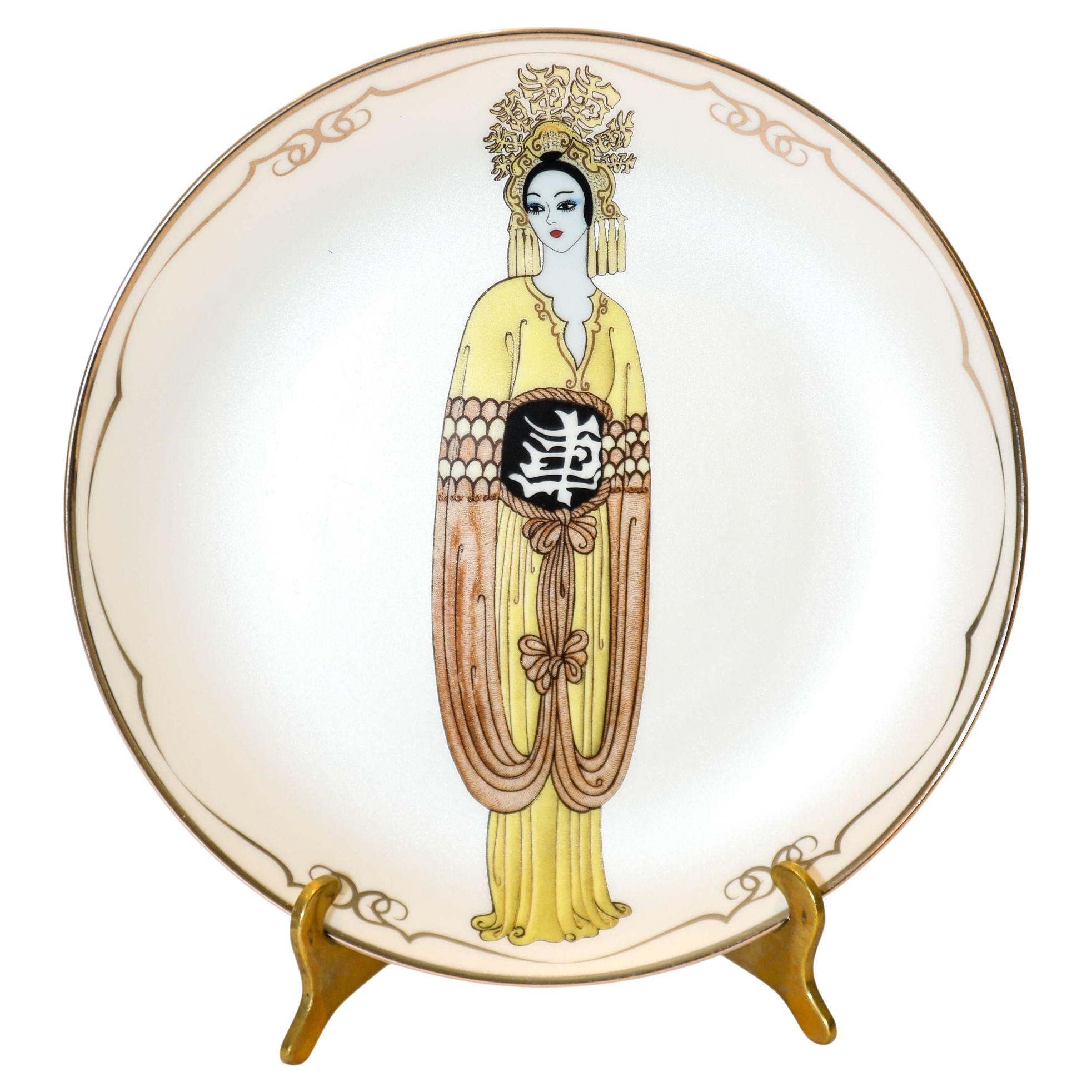 Erté "Plum Blossom" Sevenarts Assiette Collector en porcelaine Romain de Tirtoff