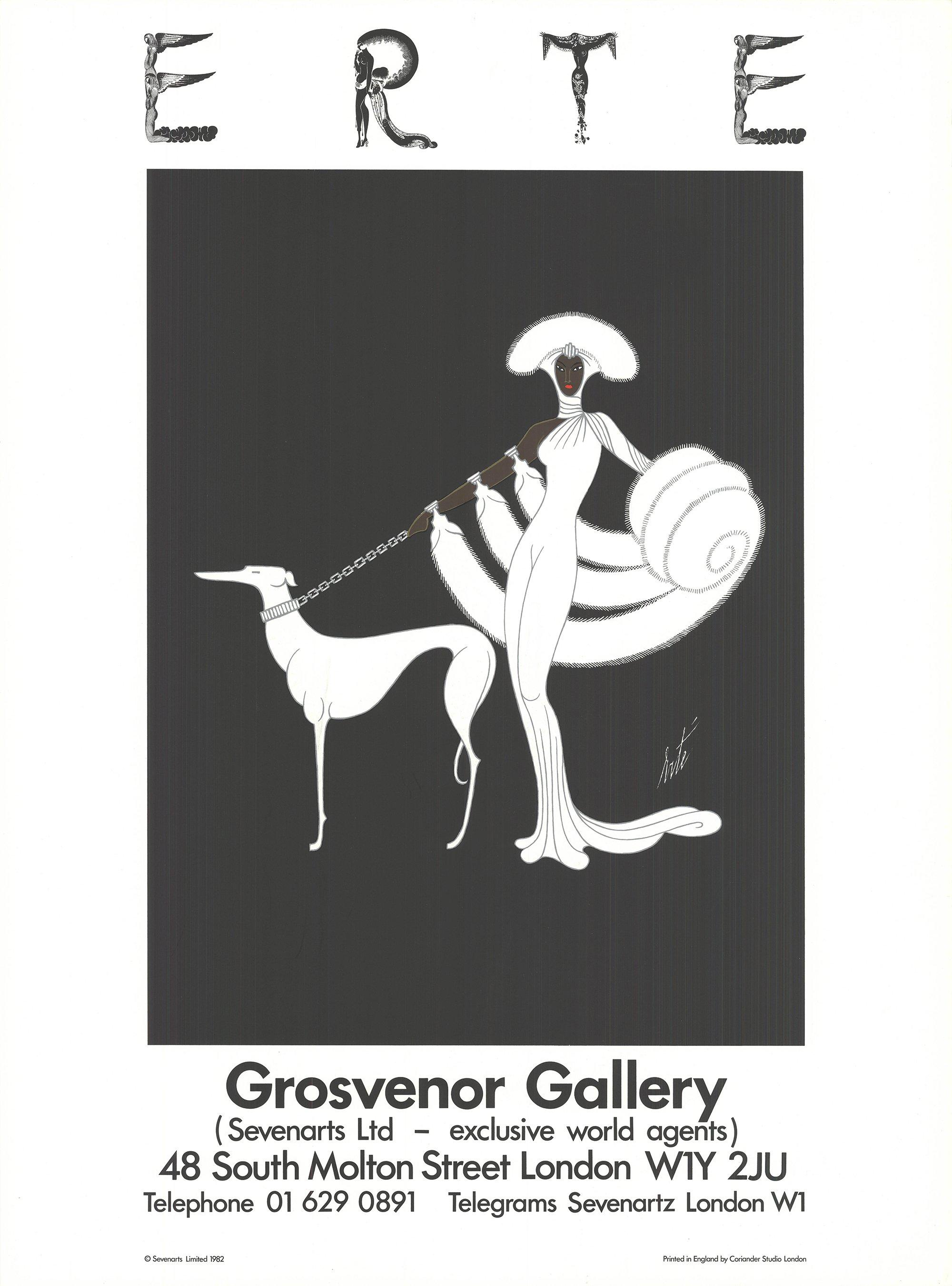 1982 Después de Erte 'Sinfonía en Blanco (Galería Grosvenor)' Art Decó - Print de Erté