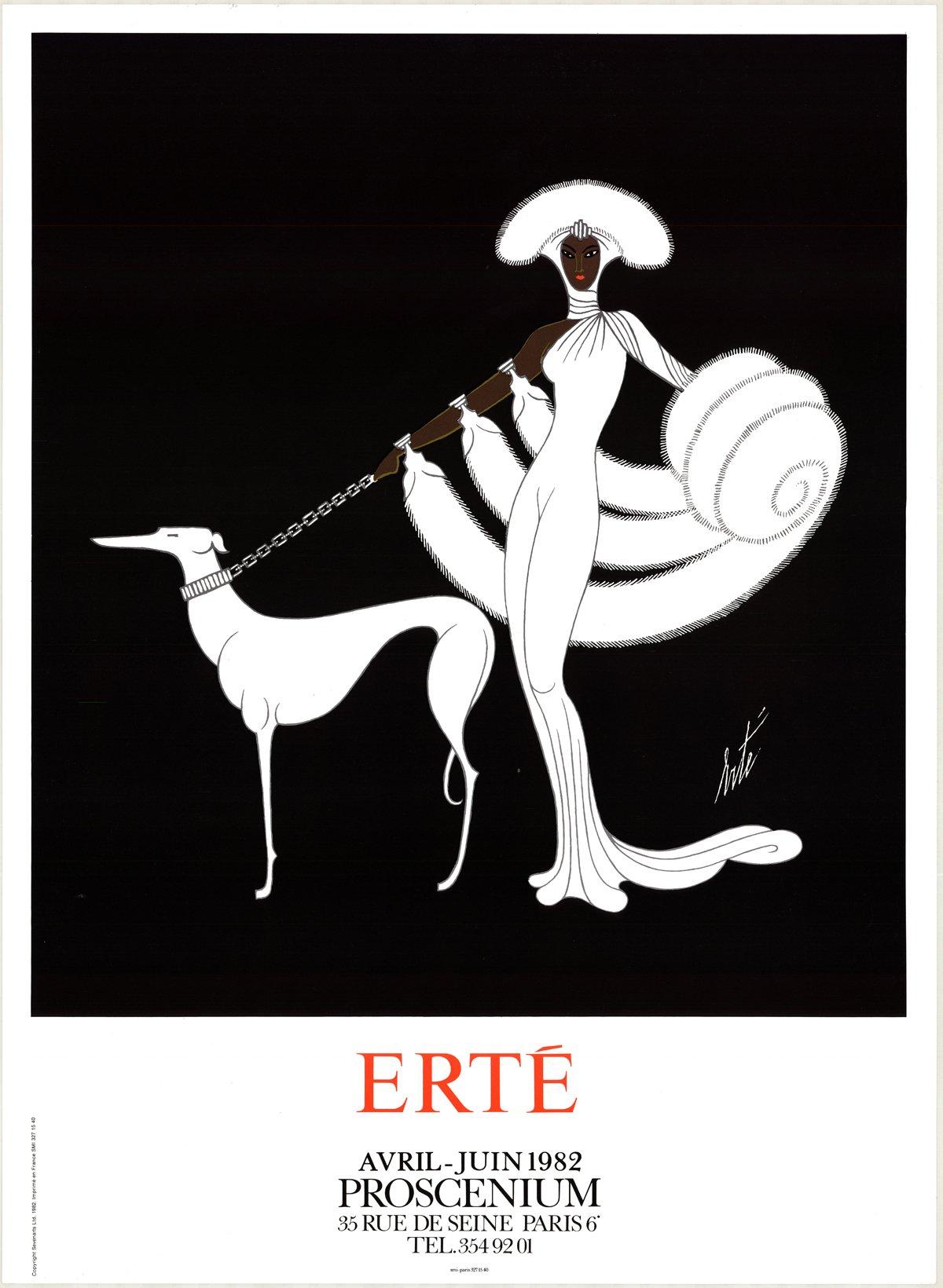 1982 After Erte 'Symphony in White (Proscenium)' Art Deco Black & White France - Print by Erté