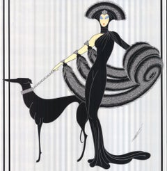 1989 Erte 'Symphony in Black' Contemporary Black, Gray Offset Lithograph