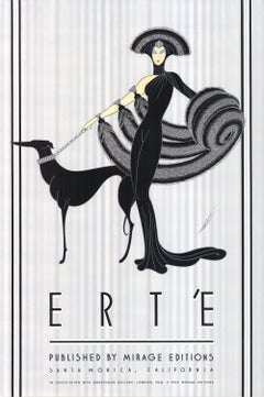 1989 Erte 'Symphony in Black' Contemporary Black, Gray Offset Lithograph