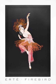 1995 After Erte 'Firebird' Art Deco Multicolor USA Offset Lithograph