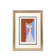 Serigrafia Art Deco intitolata "Tenda" firmata Erté