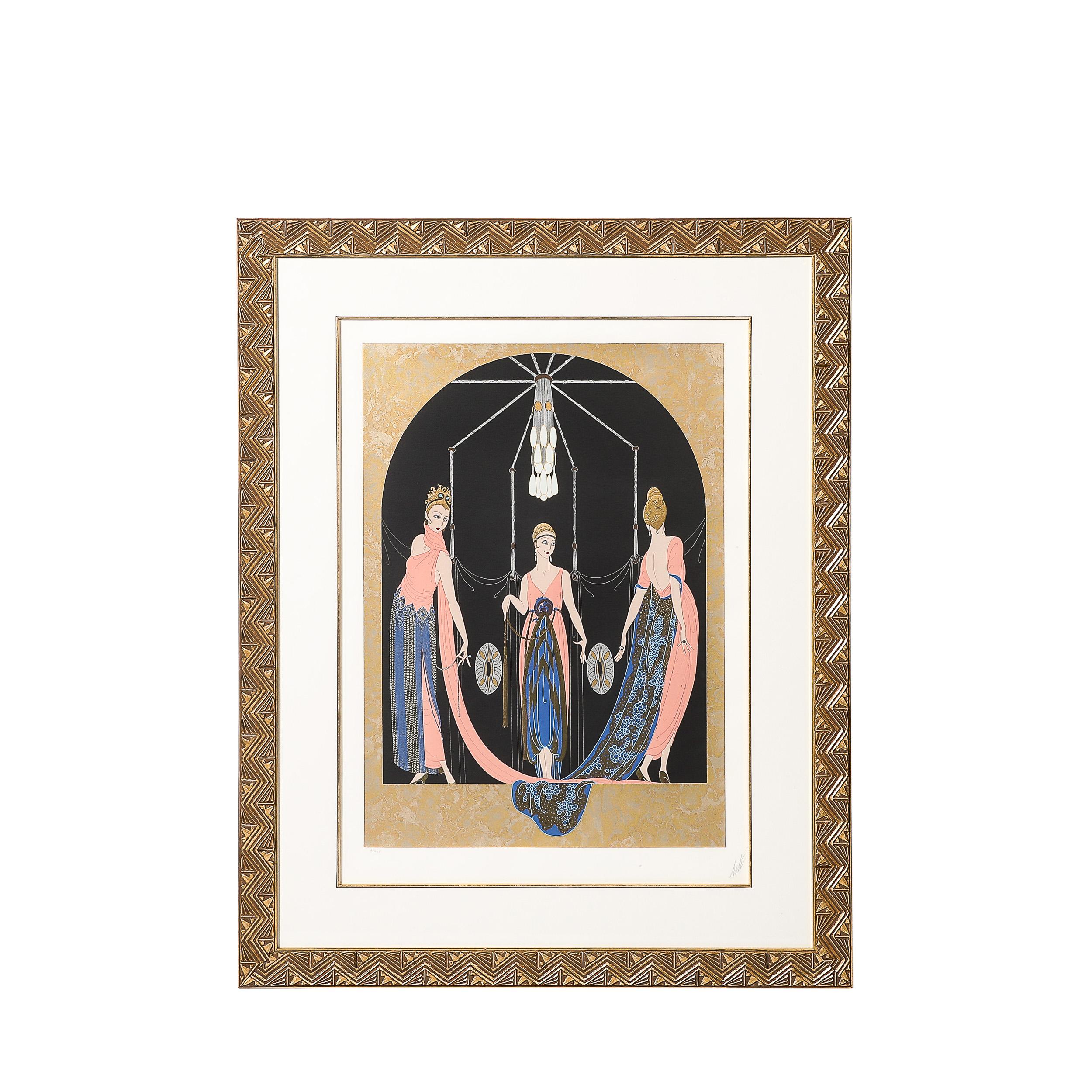 Art Deco Serigraphie mit dem Titel "Drei Grazien" Edition AP6/25 signiert Erté