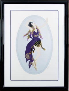 Bacchante, Art Deco Screen Print by Erté