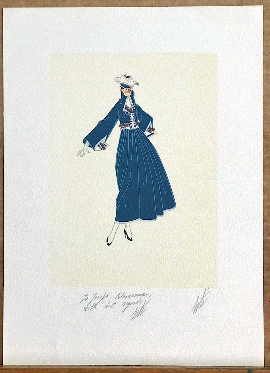 BON SOIR Signierte Lithographie, Modeillustration, Art déco-Porträt, 1920er Jahre im Angebot 1