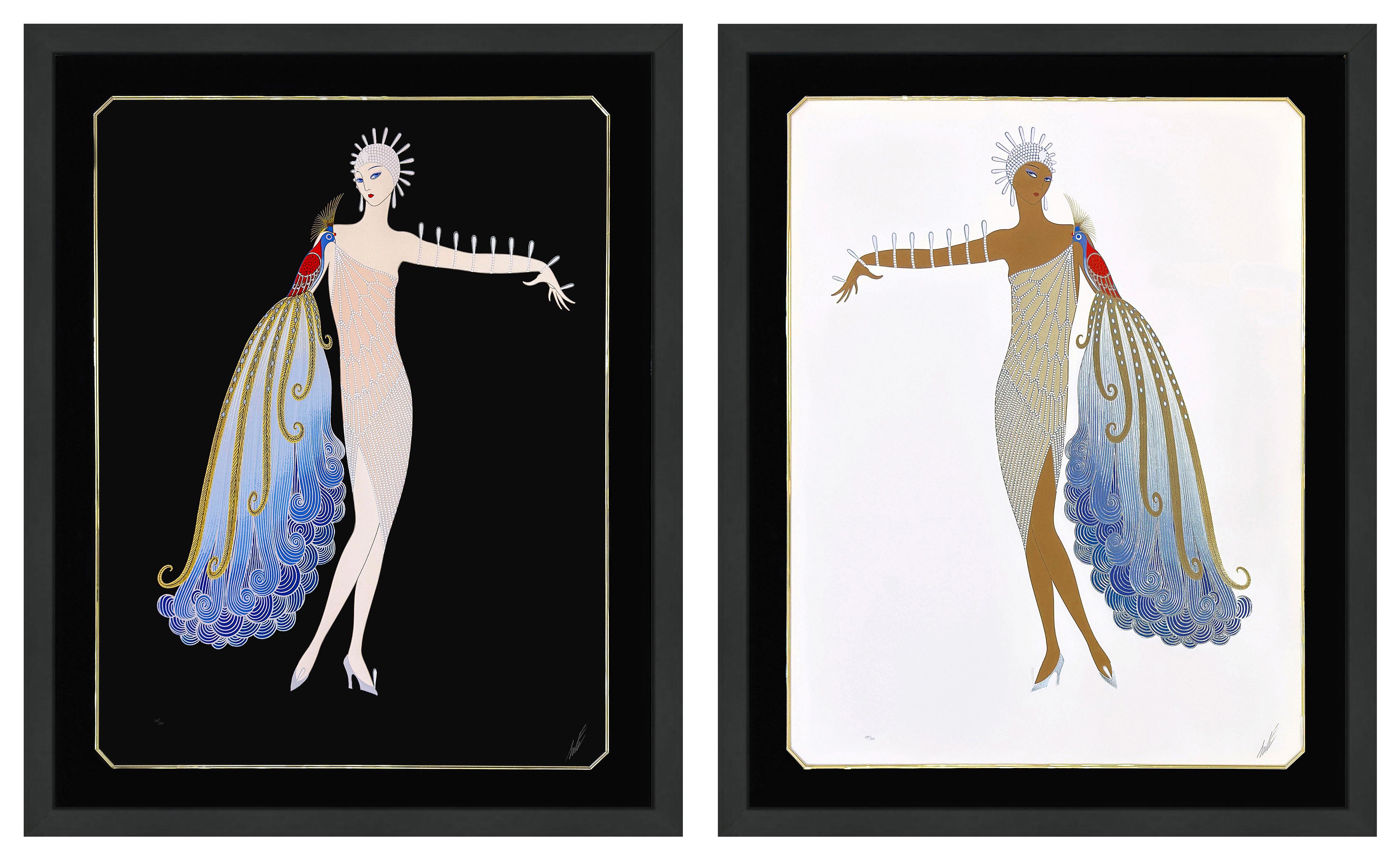 Erté Figurative Print - Diva Suite (set of 2 framed hand signed embossed serigraphs)