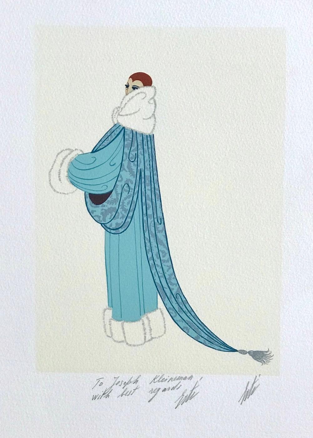 Litografia firmata ELEGANCE, illustrazione di moda degli anni '20, ritratto Art Deco - Print di Erté