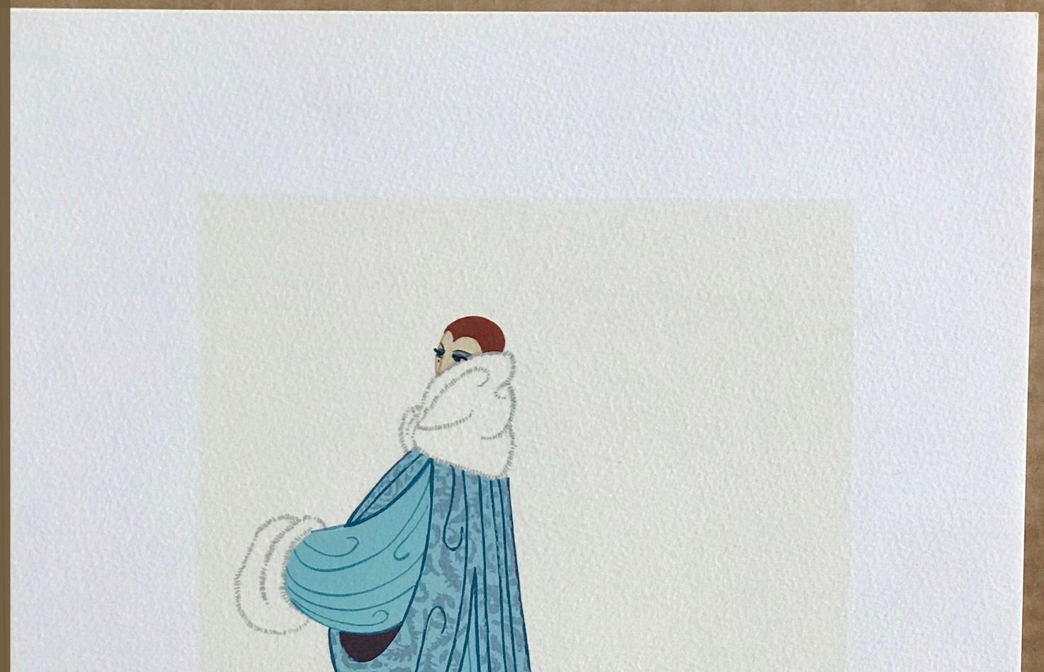 Litografia firmata ELEGANCE, illustrazione di moda degli anni '20, ritratto Art Deco in vendita 1
