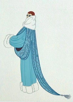 ELEGANCE Litografía firmada, Ilustración de moda de los años 20, Retrato Art Decó