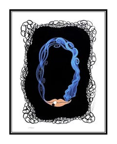 ERTE Authentic Serigraph Art Deco Hand Signed Numeral 0 Romain Tirtoff Embossed