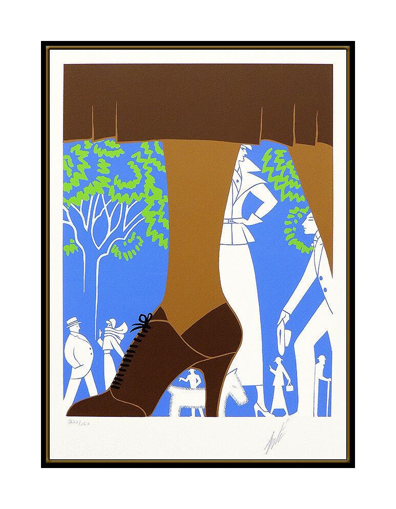 ERTE Brown Boot Art Deco Color Serigraph Hand Signed Romain Tirtoff Artwork SBO - Print by Erté