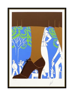 ERTE Brown Boot Art Deco Color Serigraph Hand Signed Romain Tirtoff Artwork SBO