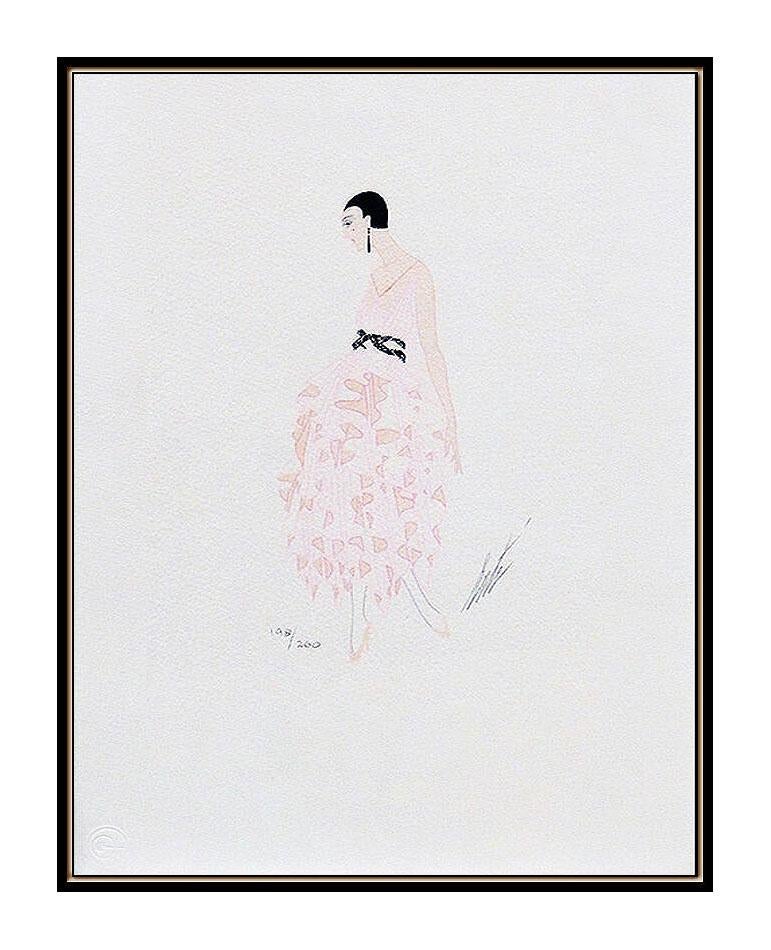 ERTE Color Lithograph Original Art Deco Dress Costume Design Signed Art Tirtoff - Print by Erté