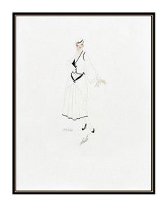 ERTE Color Lithograph SIGNED DECO Artwork Costume Dress Design Renee Tirtoff SBO