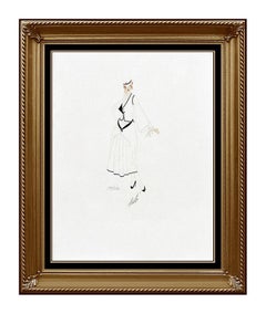 ERTE Color Lithograph SIGNED DECO Artwork Costume Dress Design Renee Tirtoff SBO