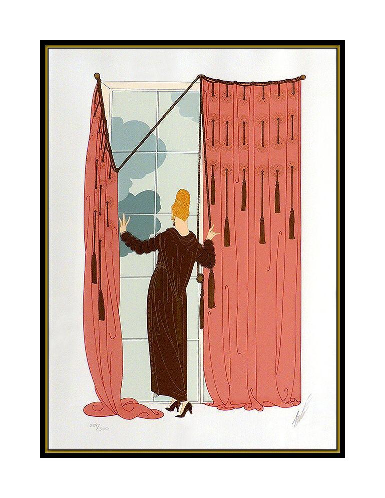 ERTE Color Serigraph Cloudy Morning Set Design Art Deco Signed Romain Tirtoff - Print by Erté