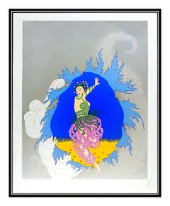 ERTE Color Serigraph Coming of Spring Art Deco Signed Costume Design Rare Art