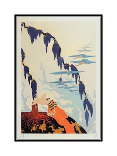 ERTE Color Serigraph Original Vintage Hand Signed Embossed Deco Artwork Painting