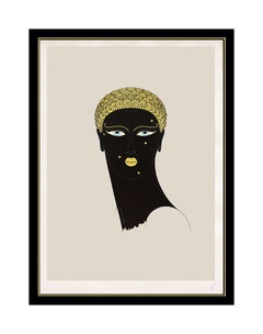 ERTE Color Serigraph Queen Of Sheba Costume Design Art Deco Signed Authentic SBO