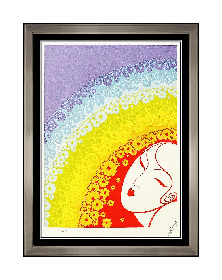 Erté Portrait Print - ERTE Color Serigraph Rainbow In Blossom Set Design Art Deco Signed Artwork SBO