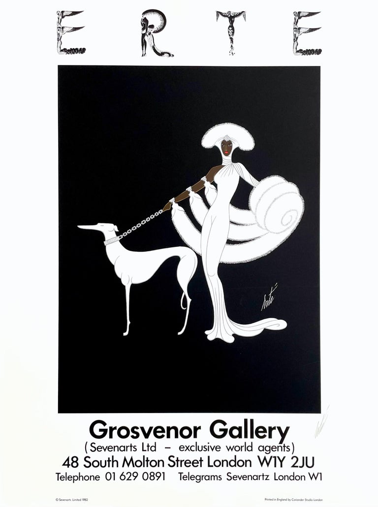 Erté - Erté, Ebony in White, 1982 For Sale at 1stDibs