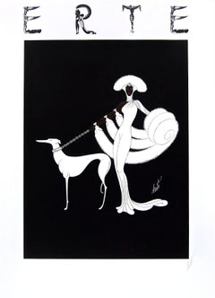 Erté, Ebenholz in Weiß, 1982