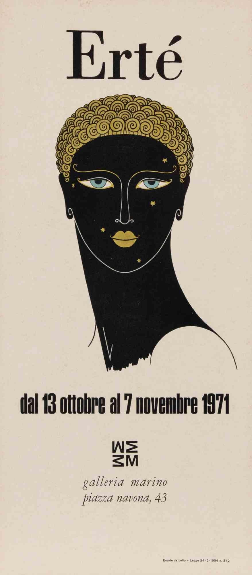 Erté Figurative Print - Ertè-Exhibition Poster - Offset Print - 1971