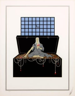 Erté Framed Limited Edition Hand-Signed Serigraph "Avarice" (Seven Deadly Sins)